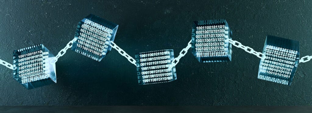 blockchain concept in 3D