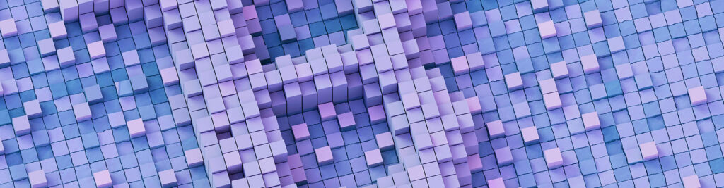 bitcoin blockchain concept in purple
