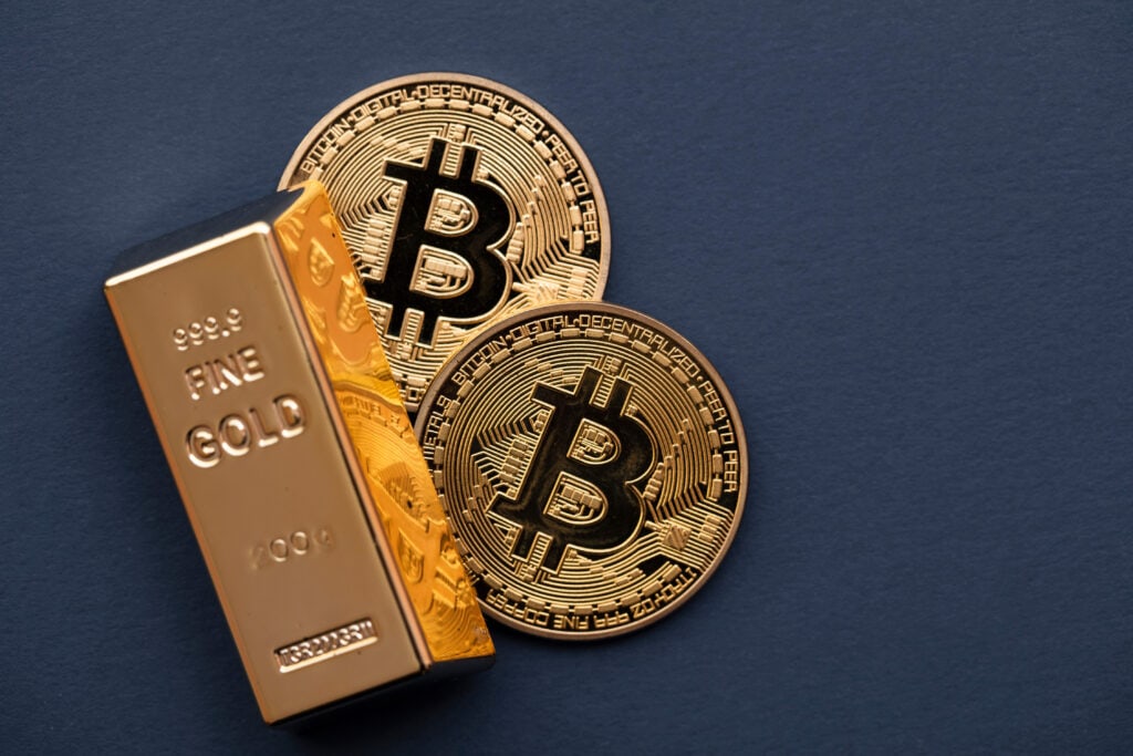 Bitcoin and gold bullion