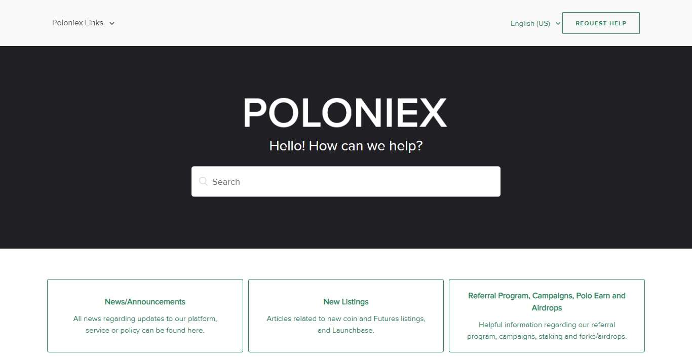 Poloniex support