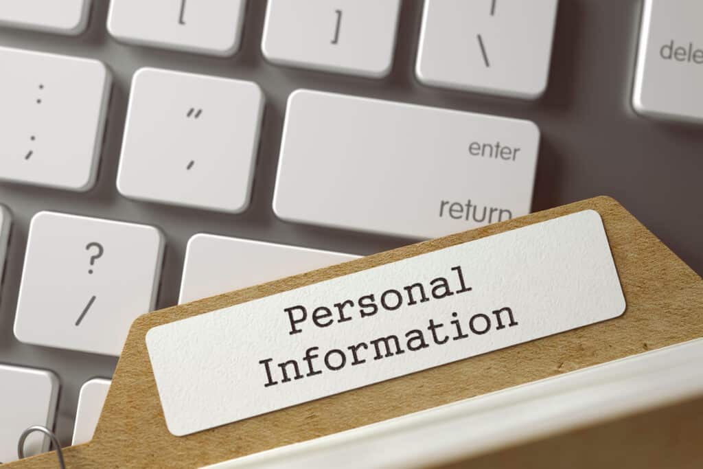 Index Card with Personal Information