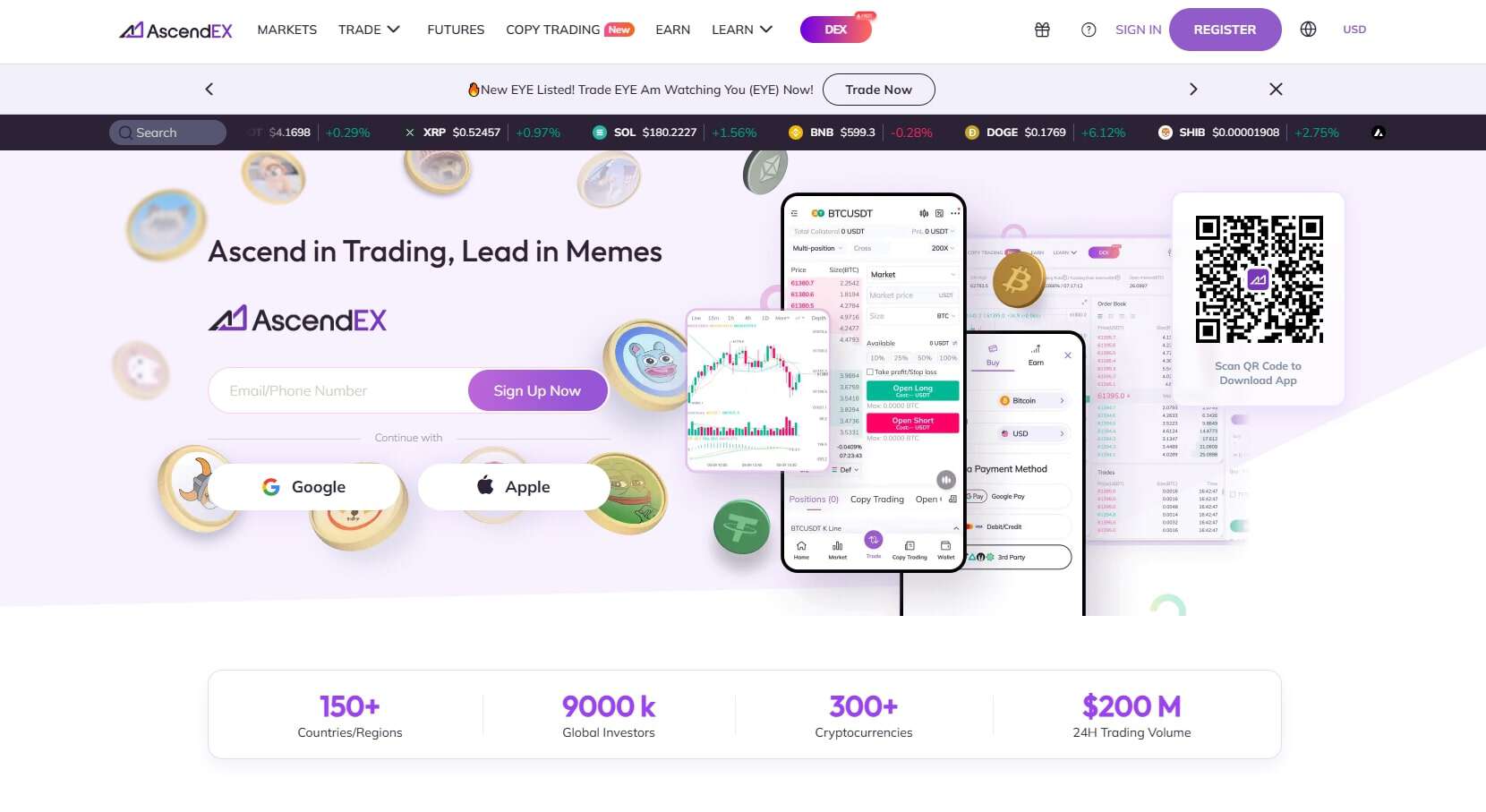 AscendEX homepage