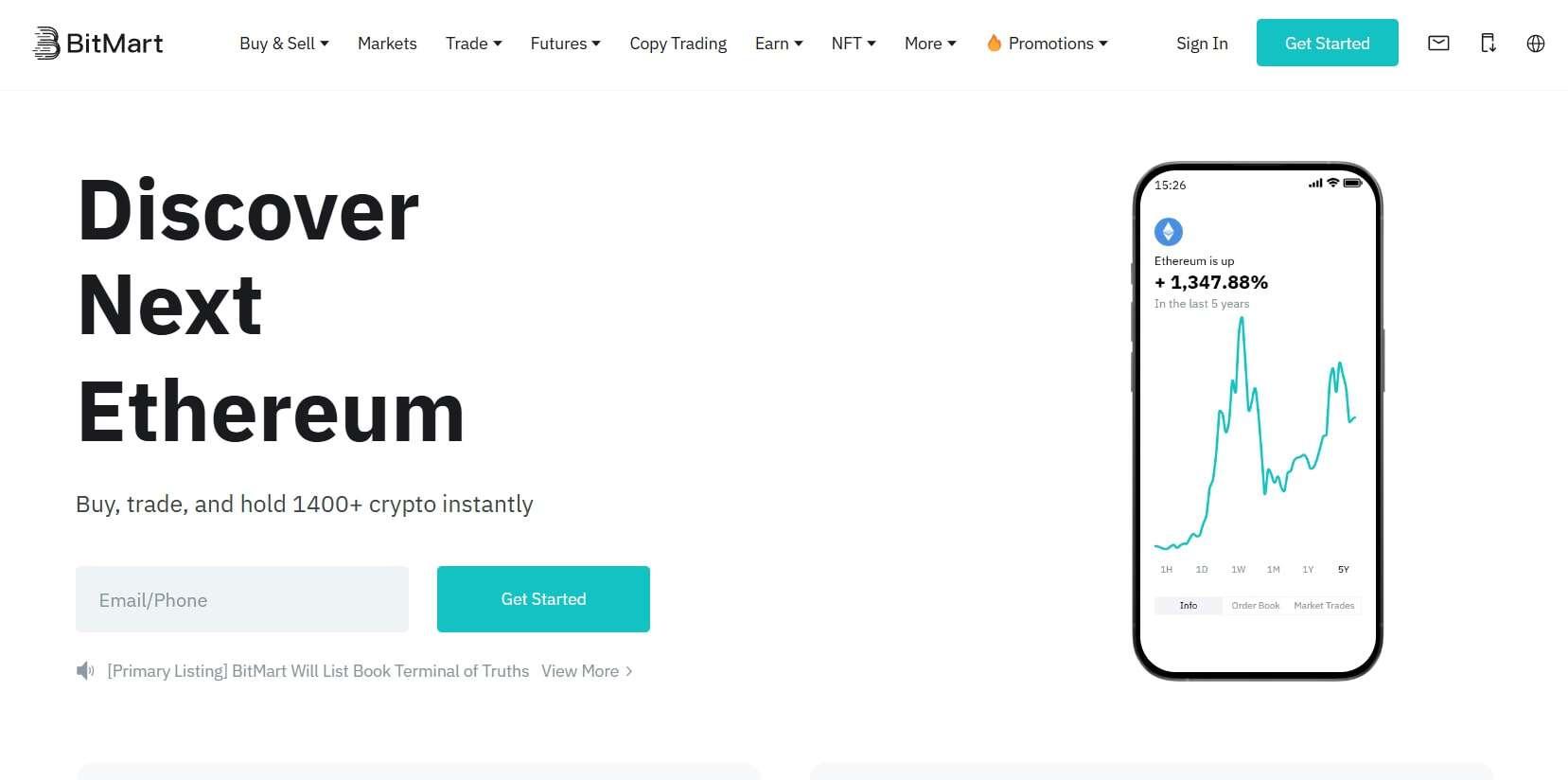 BitMart homepage