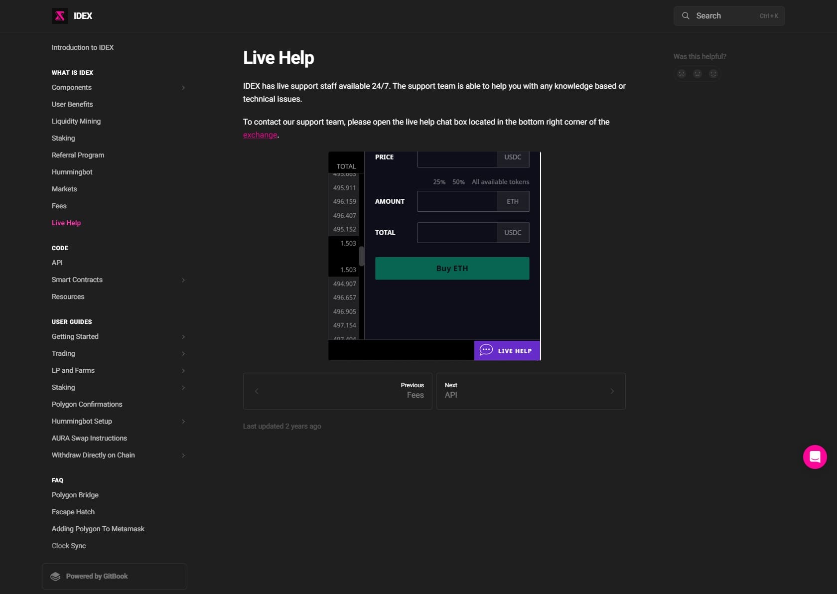 IDEX support