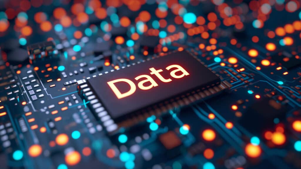 Illustration of data storage in blockchain technology