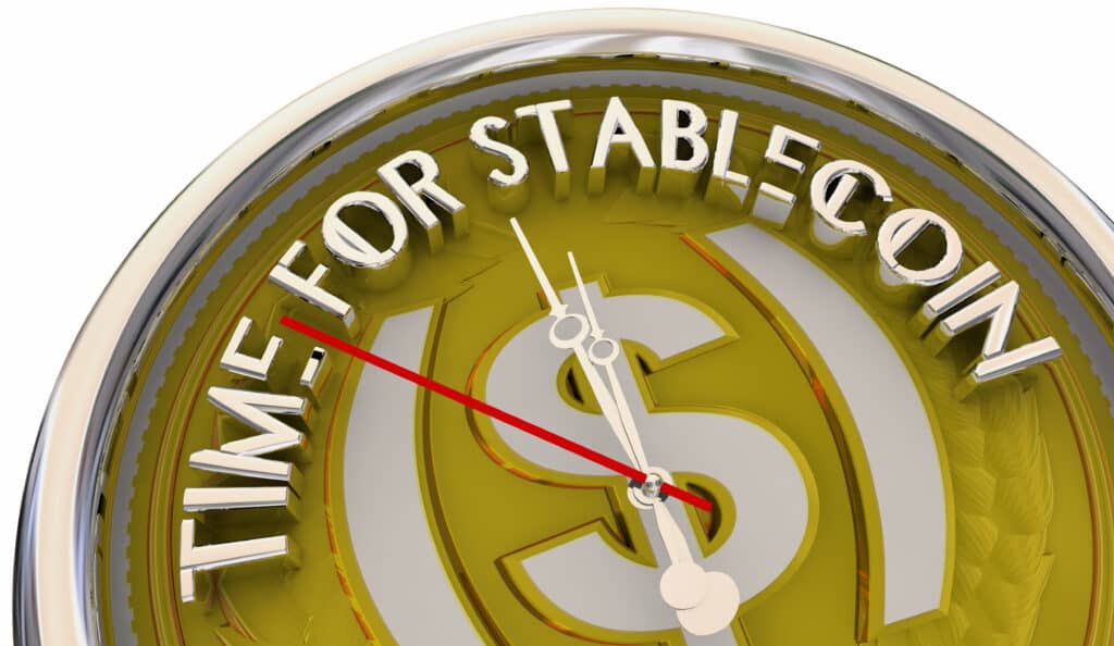 Time for Stablecoin written on Clock