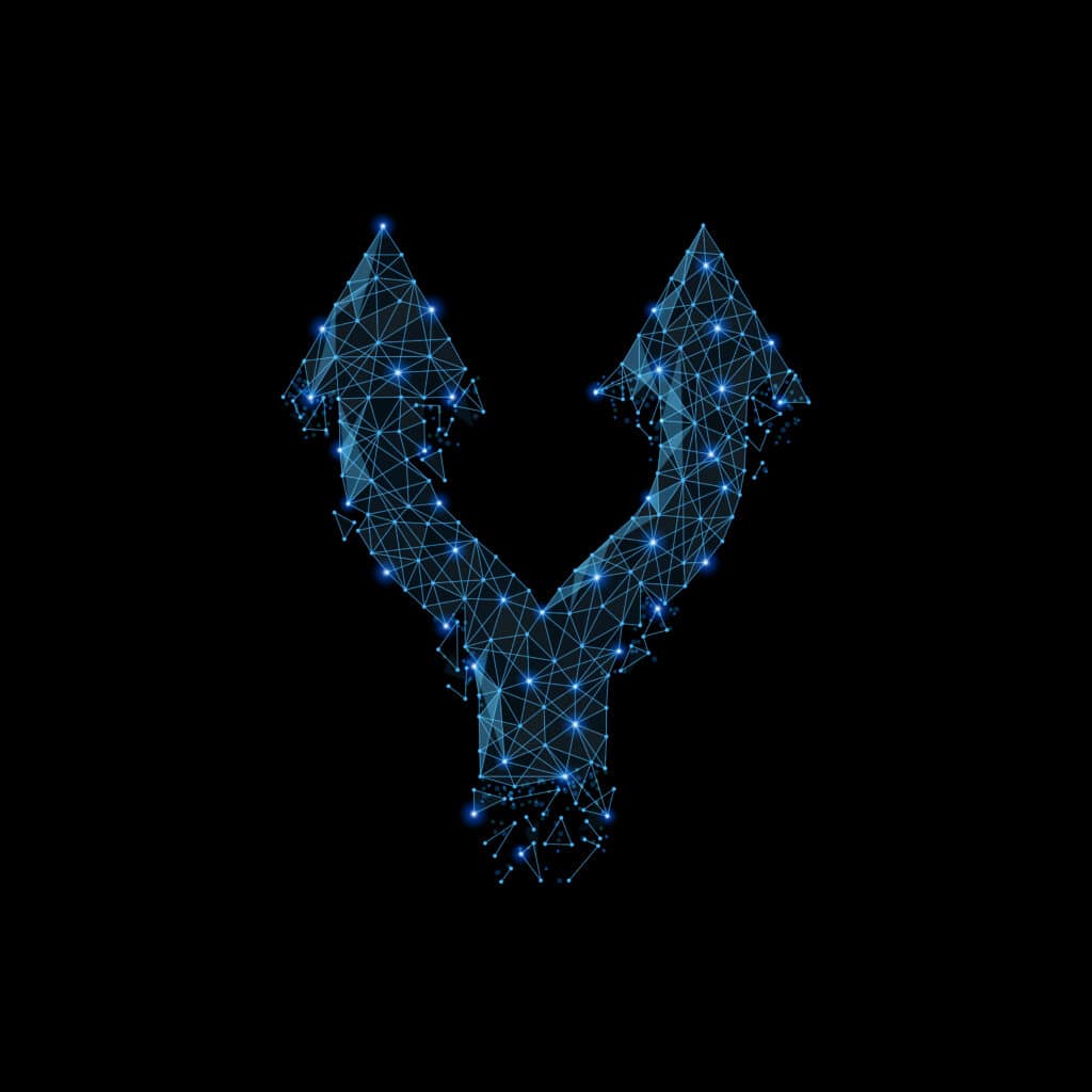 Hard fork arrow sign