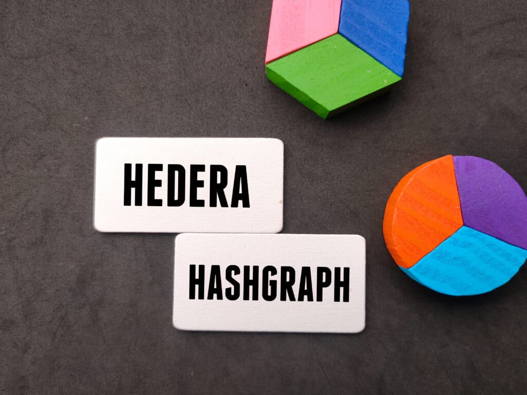 Colortext HEDERA HASHGRAPH on black background