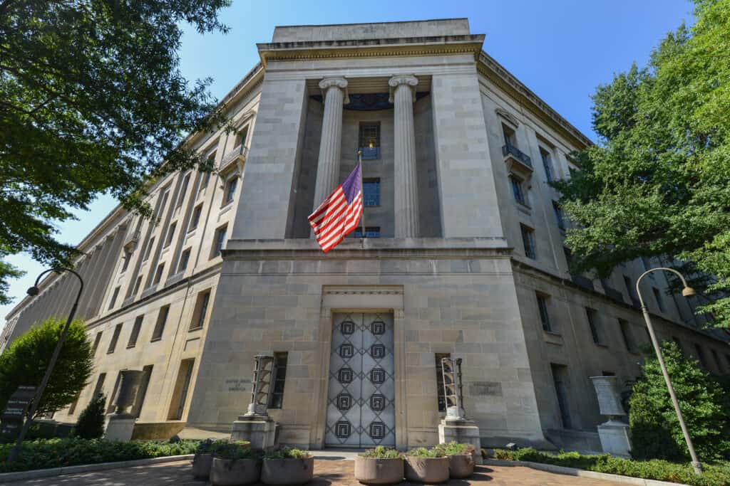 Department of Justice in Washington D.C. United States of America