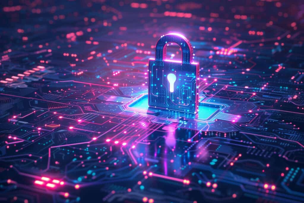 Illustration visualizing the idea of complete data protection within the cyberspace
