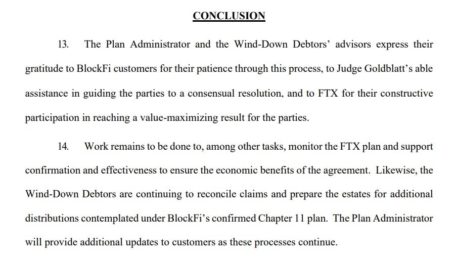 Bankruptcy court conclusion