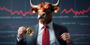 Bullish Investor with Bitcoin