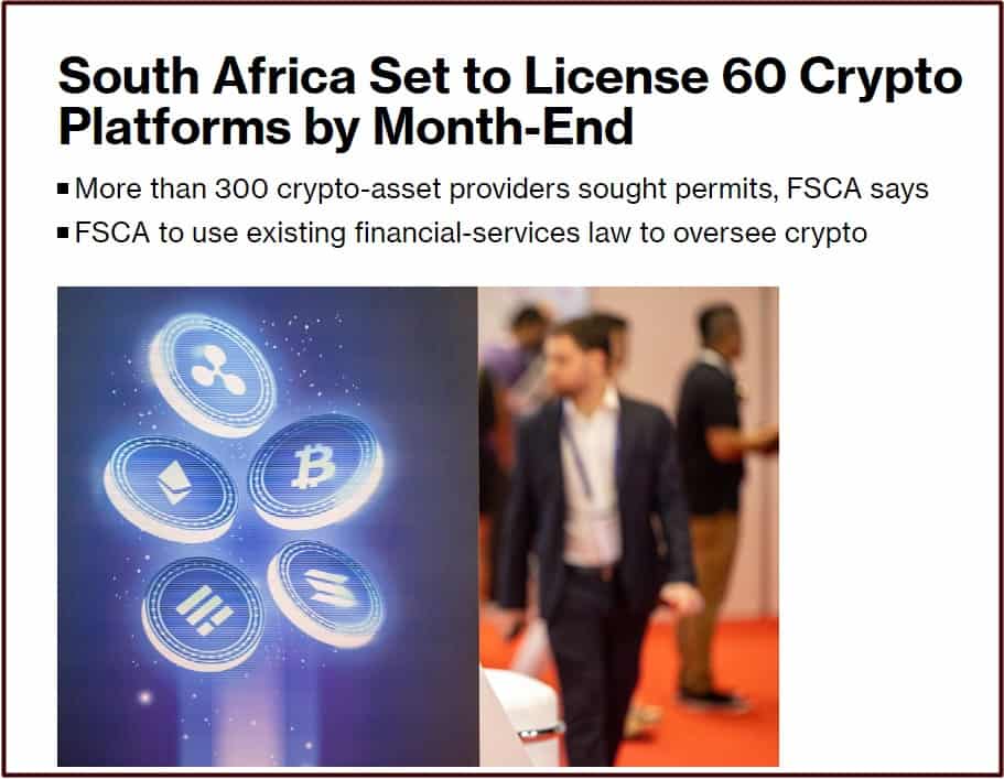 South Africa to license crypto platforms