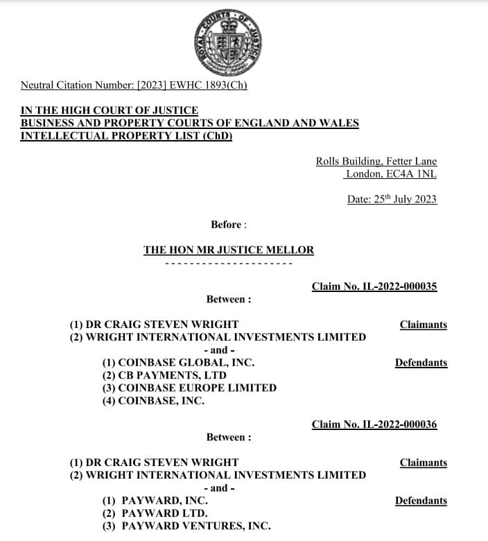 Craig Wright's other cases