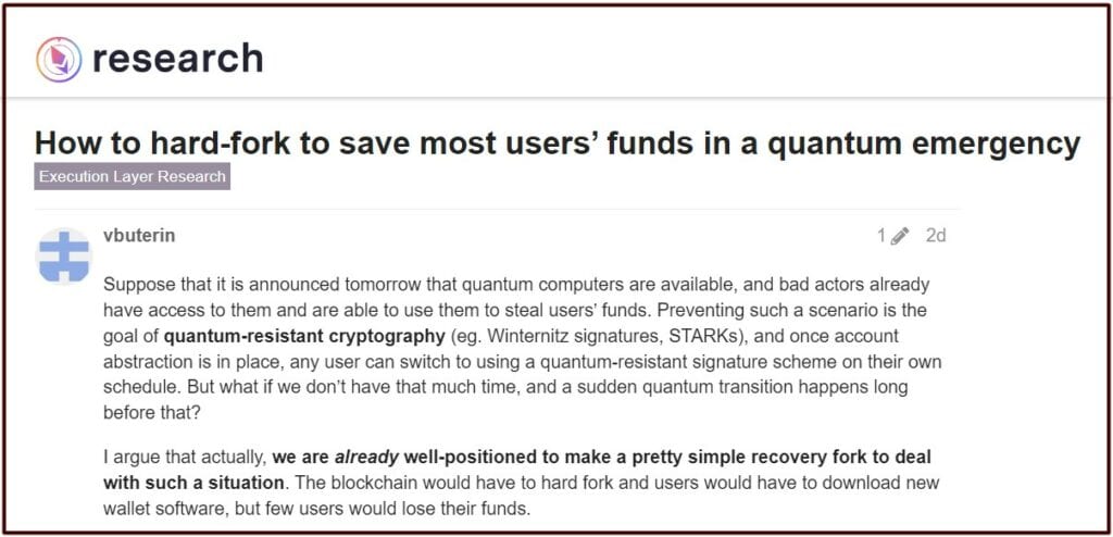 Ethereum Research thread by Vitalik Buterin