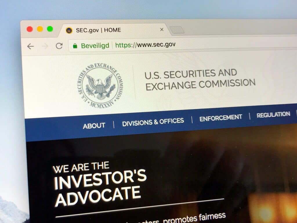 website of the US SEC