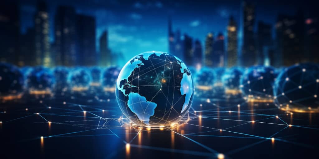 Metaverse digital world planet cyber Earth. Concept general virtual money, Abstract business crypto technology