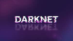 3D rendering darknet text with screen effects of technological glitches