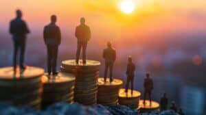 Figures on Bitcoin stacks looking to a digital future investment horizon