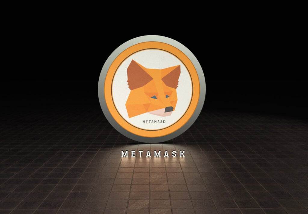 Metamask, social media background.