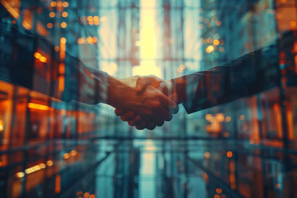 Businessmen making handshake