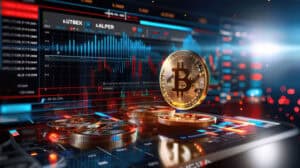 Crypto and bitcoin exchange traded fund or spot price ETF funds application gets approved and listed for institutions investment on stock exchanges concept as wide banner design with information data
