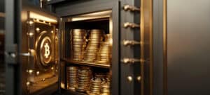 Safe deposit of gold from cryptocurrency assets with a copy